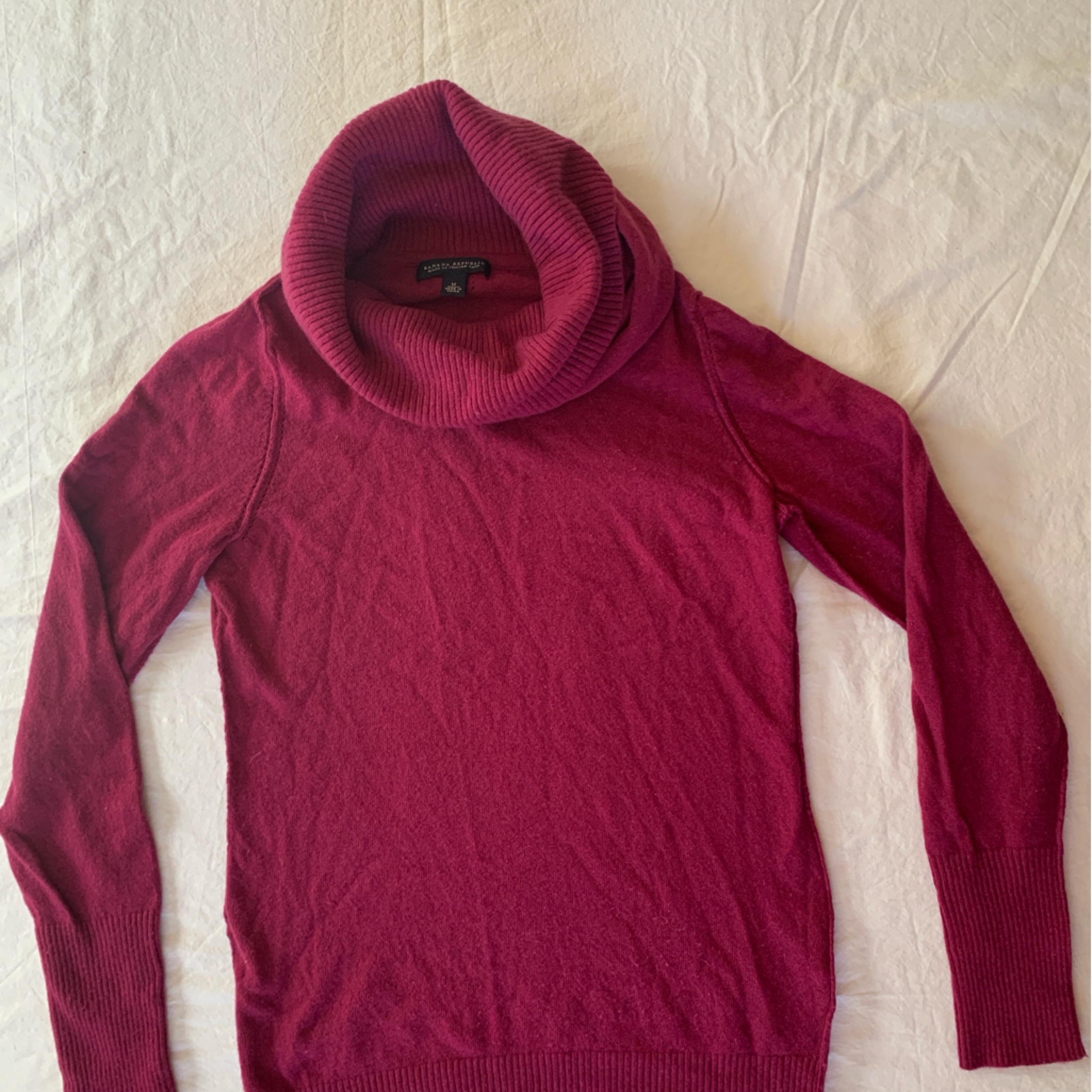 Banana Republic Fuchsia Double Cowl Neck Sweater